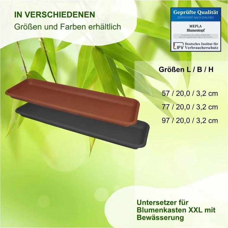 Heimwerkercenter Balkonkasten MePla XXL Untersetzer Balkonkasten L 57cm, B 20cm, Anthrazit, Kunstoff – Bild 2