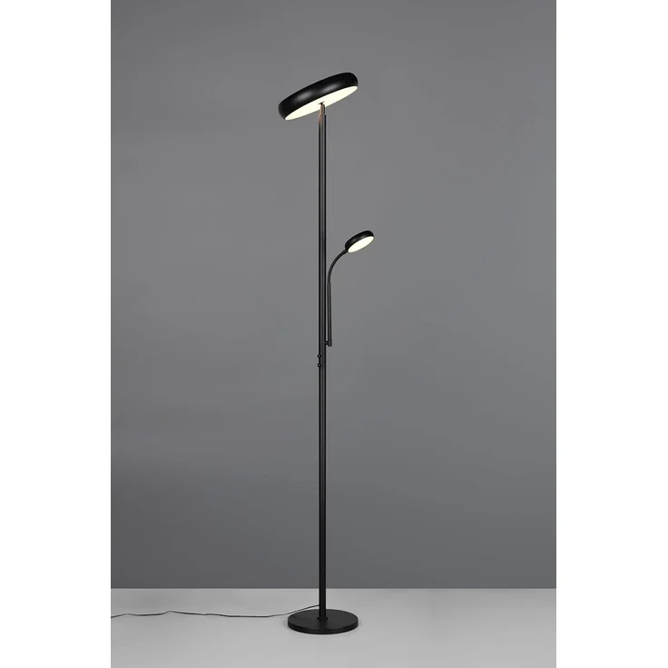 LED Deckenfluter PALERMO Höhe 183cm mit Leselampe und Fernbedienung, Schwarz – Bild 3