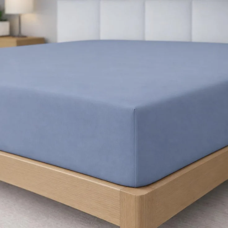 Degrees Home - Collection - Spannbettlaken – 100% Polyester, Hochwertige Mikrofaser, Rundum-Gummizug, Atmungsaktiv & Pflegeleicht, Oeko-Tex Standard -140 x 190 x 33 – Grau blau