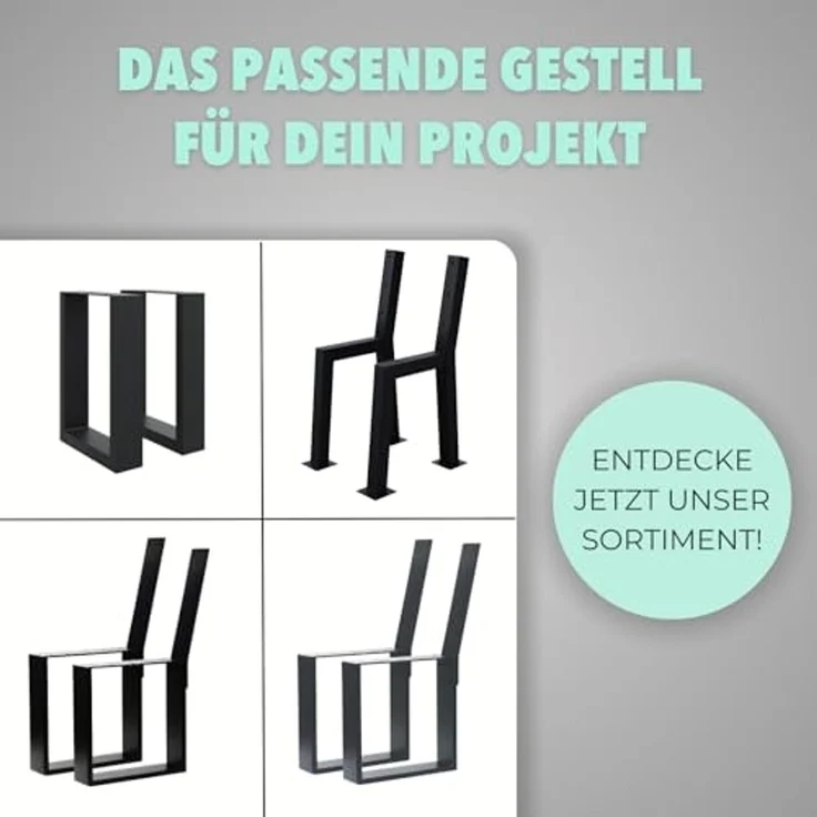 HAGO Tischbein HAGO24 Bankgestell Bankkufen Anthrazit hochwertige Bank Füße Stahl – Bild 6
