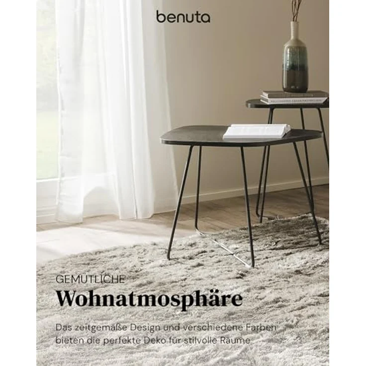benuta Teppich Whisper, rechteckig, Höhe: 31 mm, Hochflorteppich Wohnzimmer, Schlafzimmer, Esszimmer, Flur, Weich – Bild 5