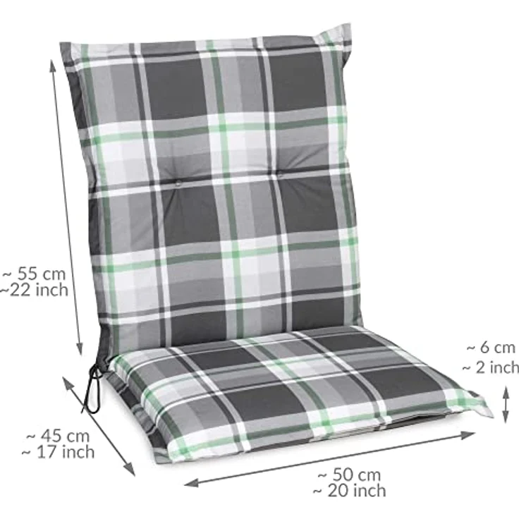 6er Set Beautissu Niedriglehner Auflage Sunny 100 x 50 x 6 cm Mintgrün – Bild 4