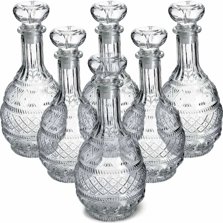 KADAX 6x Whisky-Alkohol-Dekanter Kristall 1L Glasflasche mit Korken – Bild 1