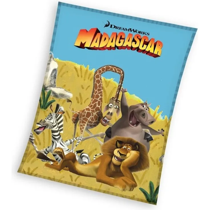 Kinderdecke Madagascar Fleece Decke Kinderdecke 130 x 160 cm, DreamWorks