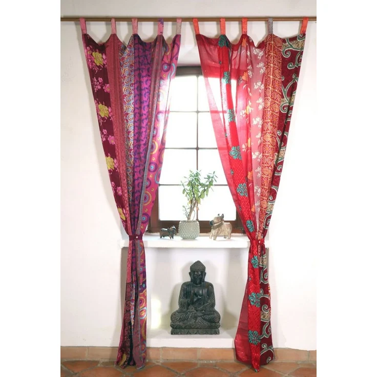 Guru-Shop Vorhang Seidiger Vorhang (1 Stk) Gardine aus Patchwork.. – Bild 4