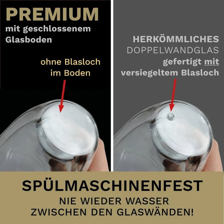 Creano Teeglas Premium Gläser 4er Set, 400ml, Borosilikatglas – Bild 2