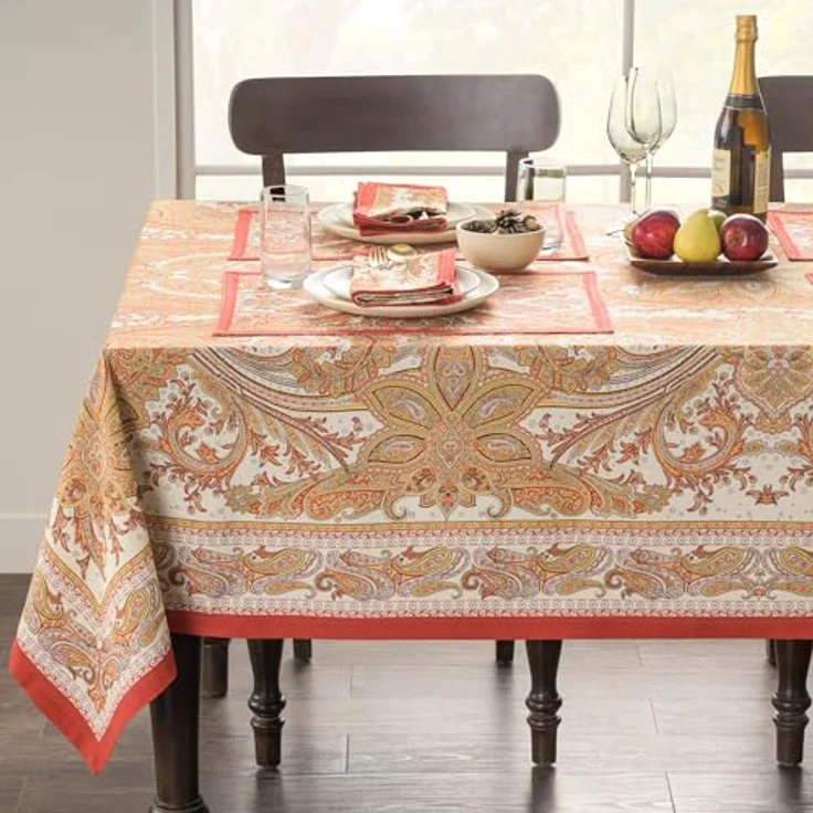 Maison d' Hermine Tischdecke aus 100% Baumwolle mit Paisleymuster, für Küche, Esszimmer, Dekoration, Partys, Hochzeiten, Erntedankfest, Weihnachten (rechteckig, 152x308 cm) – Bild 8