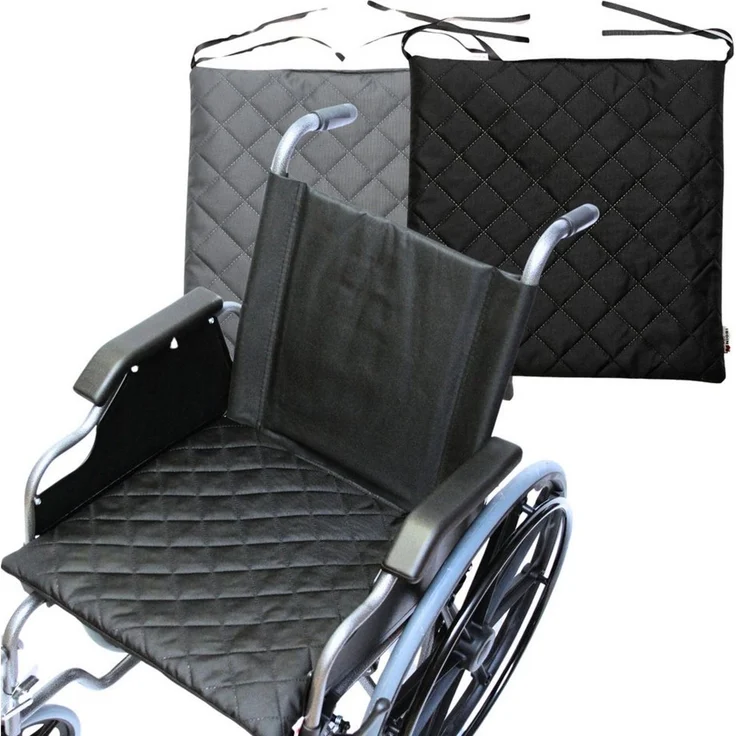 Seniori Sitzauflage Sitzkissen 44x44 cm für Rollstuhl Rollstuhlkissen Rollstuhlauflage, Schwarz