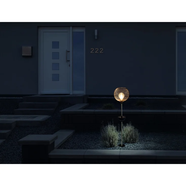 Näve Solar-Gartenleuchte LED mit Dämmerungssensor Geli 85 cm schwarz – Bild 2