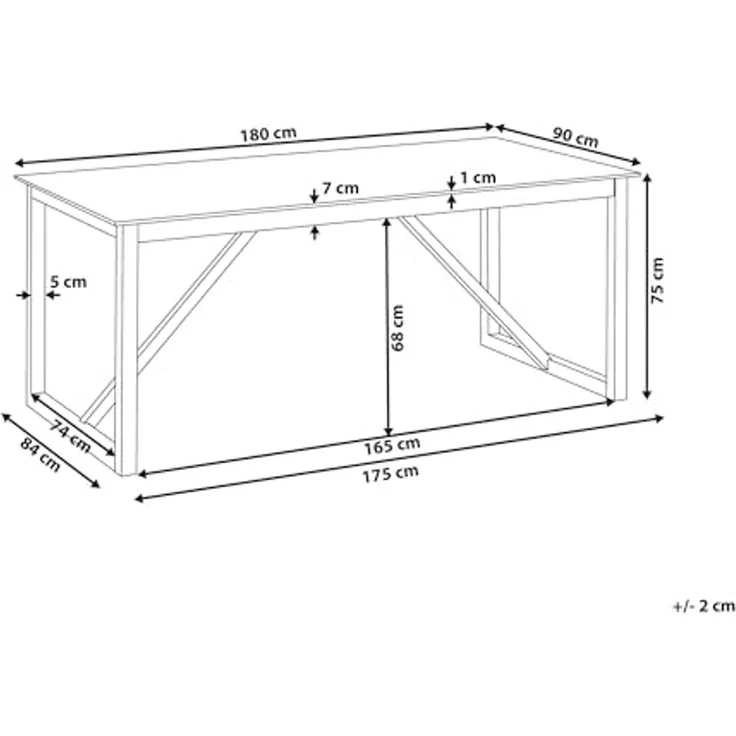 Gartentisch NOTTERI 180 cm 90 cm Beton Grau – Bild 3