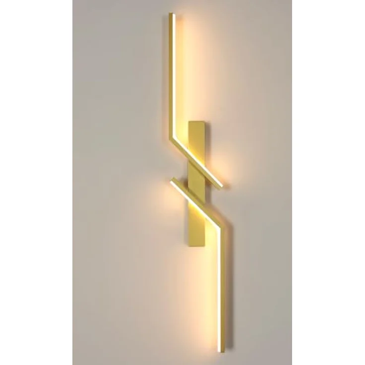 Goeco LED Wandlampe Innen 81CM, 24 W 2700LM Moderne LED Wandleuchte 2 Fimmige 3000K Warmes Licht, Lang Wandbelechtung Wandlicht für Flur Treppenhaus Wohnzimmer Schlafzimmer, Gold – Bild 10