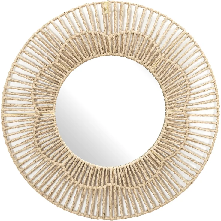 HOME DECO FACTORY Runder Wandspiegel 50 cm Elegante Wanddekoration Braun | Runder Spiegel aus Eisen, 50cm Durchmesser, elegante Wanddekoration, strapazierfähige Oberfläche, Wohnzimmer oder braun