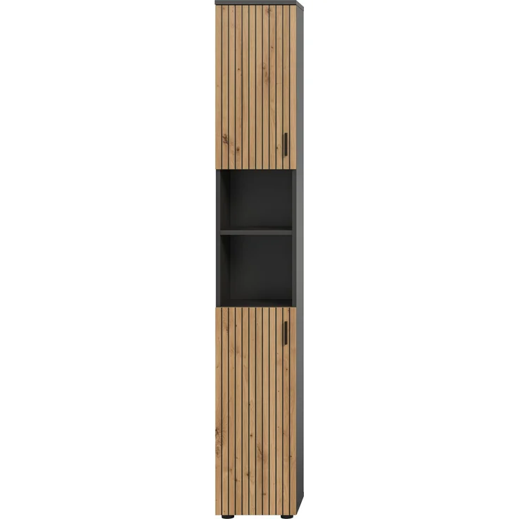 Badschrank B/H/T: 30x192x30 cm in Basalt Nachbildung und -- – Bild 2