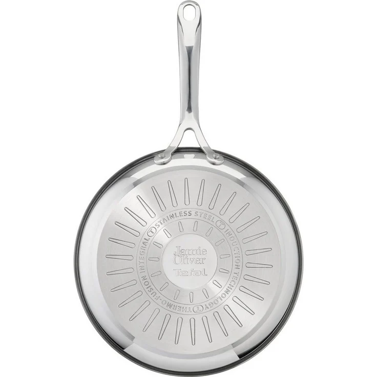 Tefal Pfannen-Set Jamie Oliver Cook Smart für alle Herdarten, Induktion, Thermo-Signal, Edelstahl (Set, 3-tlg, Pfannen 20/24/28 cm), Antihaftversiegelung, besonders lange Lebensdauer. ergonomischer Griff – Bild 2