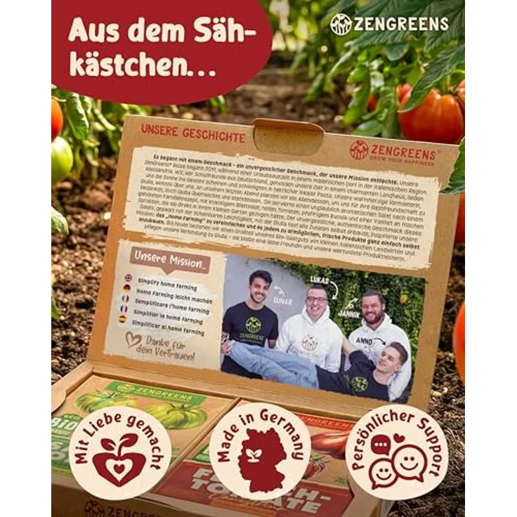 ZenGreens® - Bio Tomatensamen im 20er Set - 20 Tomaten Samen für den einfachen Anbau im Garten, Balkon oder Hochbeet - Pflanzensamen - Saatgut – Bild 6