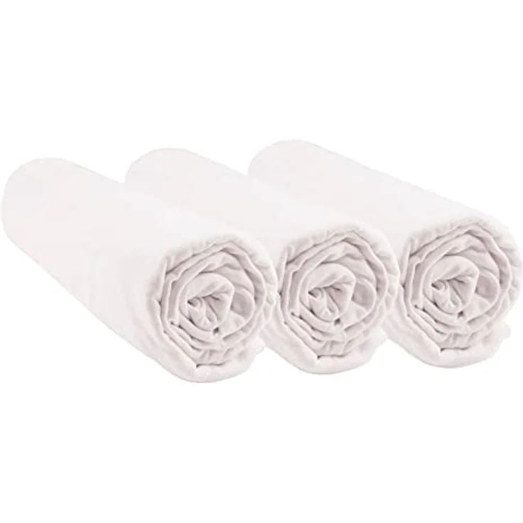 Set mit 3 Spannbettlaken, 40x80 cm, für Wiege, Babywanne + 2 Matratzenschoner, Größe 40x80 cm, 100% Baumwolle, weiß, ultraweich, atmungsaktiv, Oeko-Tex-Zertifiziert – Bild 3