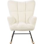 Schaukelsessel OULU Bouclé Weiß