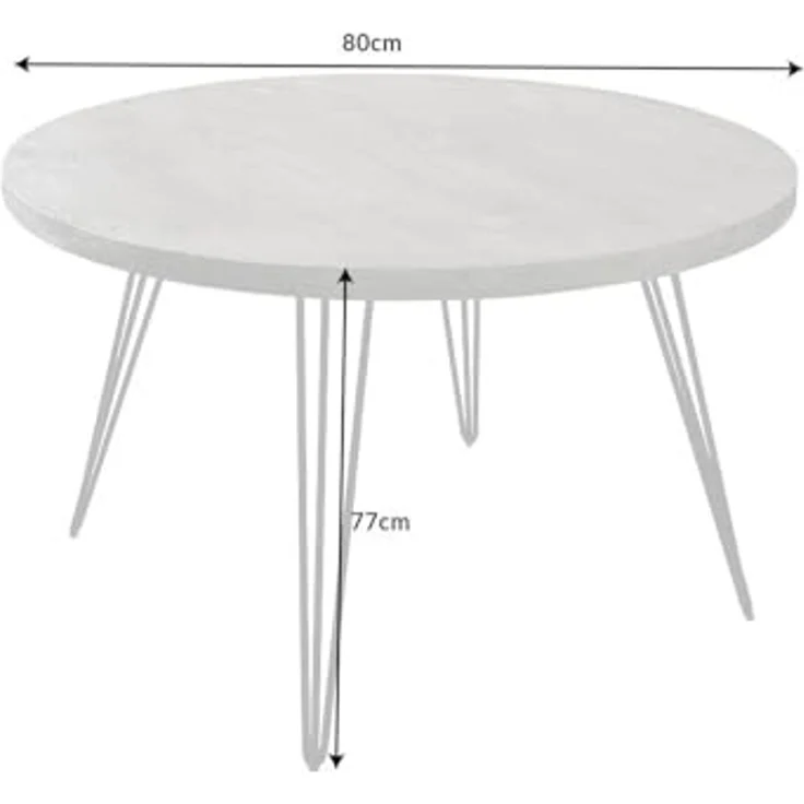 riess-ambiente Esstisch SCORPION Ø80cm grau / schwarz (Einzelartikel, 1-St), Küche · Massivholz · Metall · Hairpin Legs · rund · Industrial Design – Bild 3