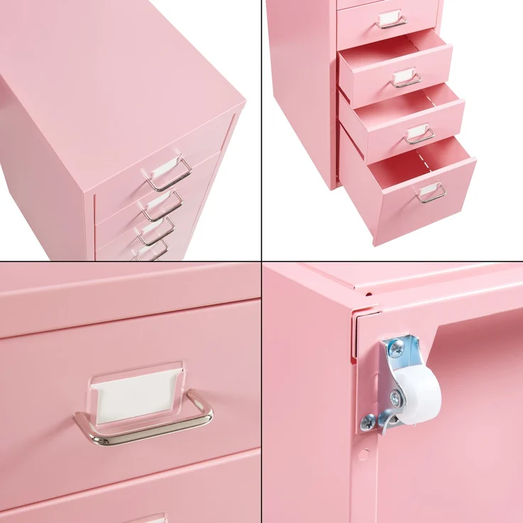 Rollcontainer Kökar mit 5 Schubladen 69x28x41 cm Rosa [en. casa] – Bild 5