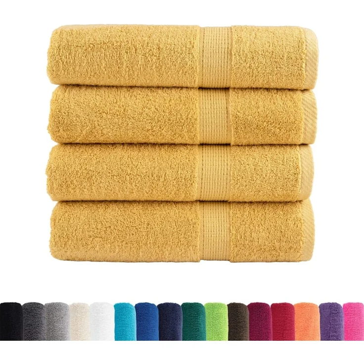 vidaXL Premium Badetücher SOLUND 4 Stk. Gold 100x150 cm 600 g/m² 137288 – Bild 2