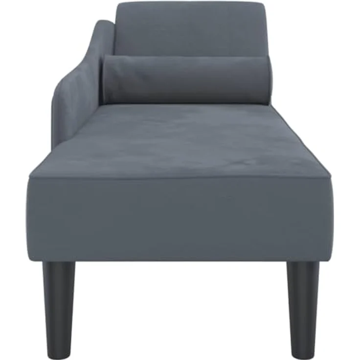 vidaXL Chaiselongue mit Kissen Dunkelgrau Samt 4007589 – Bild 7