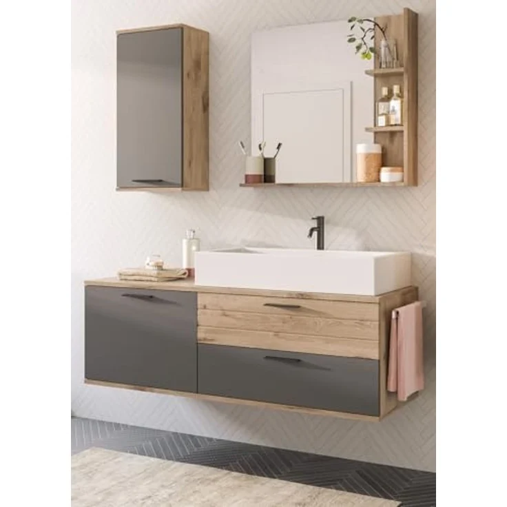 Badezimmer Spiegel Tomaso in Eiche 79 x 73 cm – Bild 5