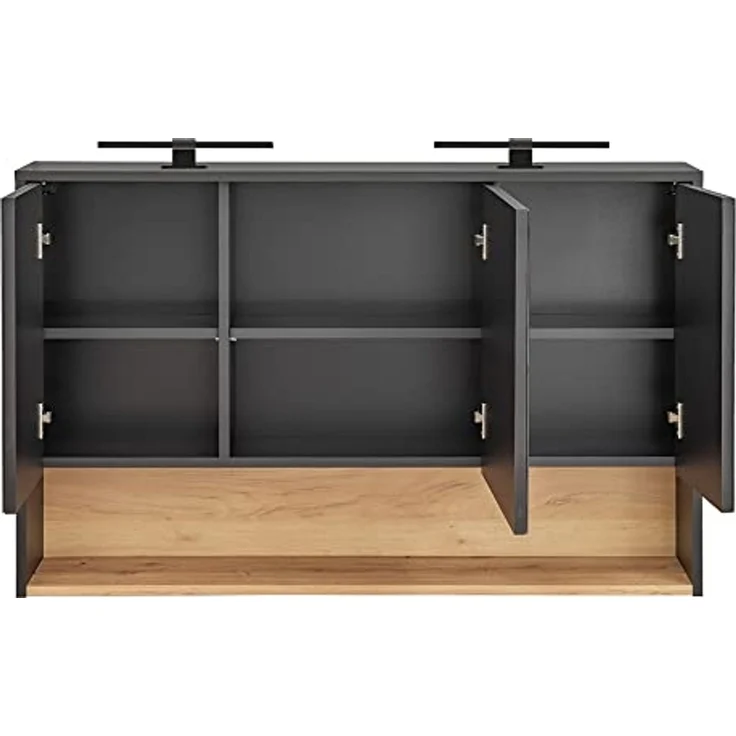 Bad Spiegelschrank 120 cm BOLOGNA-56 inkl. LED Beleuchtung in anthrazit mit Artisan Eiche Nb, B/H/T: ca. 120/80/25 cm – Bild 4