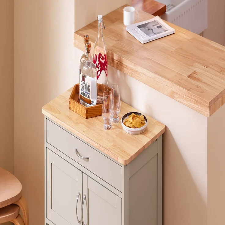 SoBuy FKW45-KA Küchenwagen, MDF, Lackiert, Hellgrau, 67 x 87 x 38 cm – Bild 5