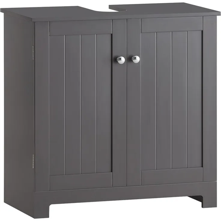 SoBuy BZR18-DG Waschbeckenunterschrank, MDF, Lackiert, Dunkelgrau, 60 x 60 x 58 cm