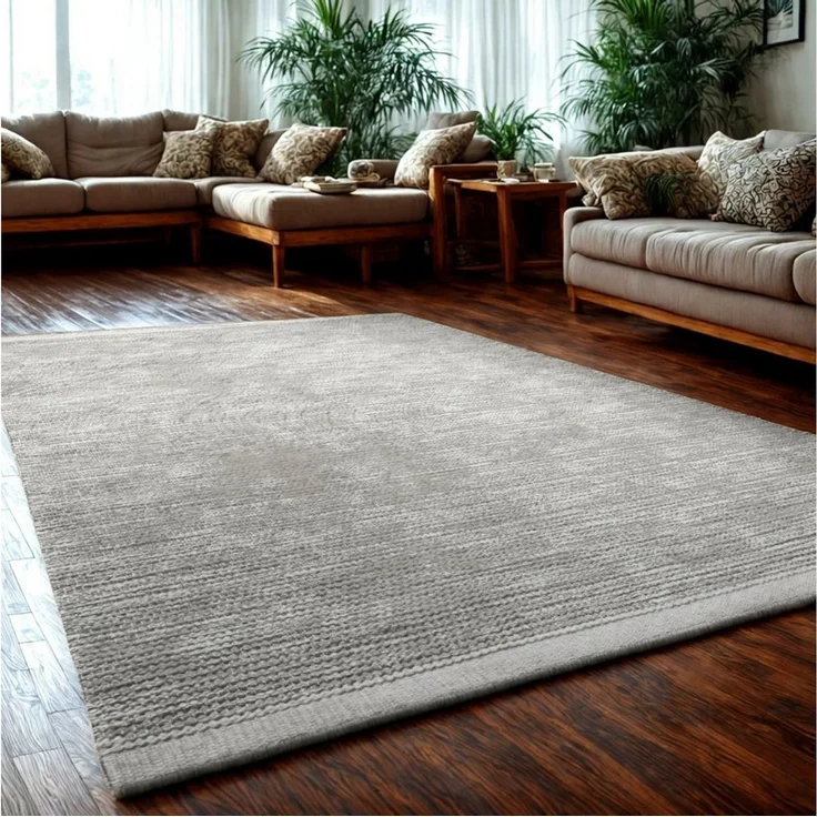 Wohnando Teppich MY-RUG WoolHeaven, Handgewebter Wollteppich, 90x60 cm, Rechteckig, Höhe: 10 mm, aus gewalkter Schurwolle, Wendbar, Naturprodukt – Bild 1