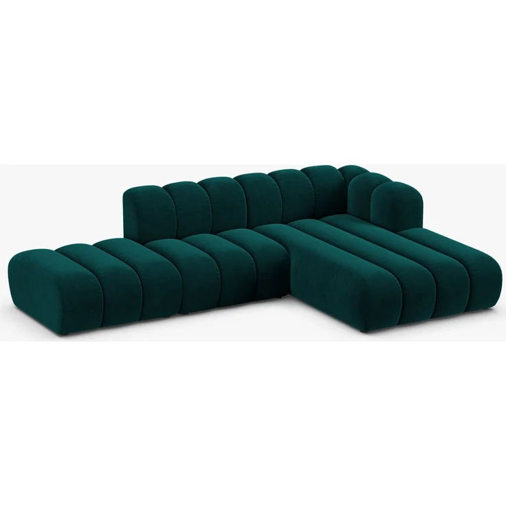 Micadoni Modulares Ecksofa offen Lupine 5-Sitzer Samt Venus Dunkel Petrol Rechts – Bild 8