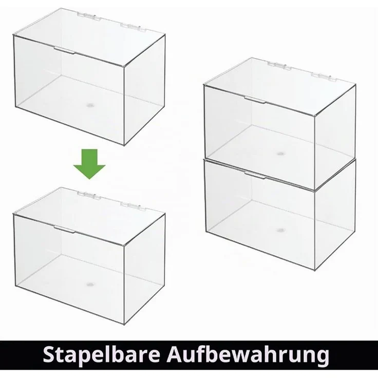 mDesign Kosmetikbox Aufbewahrung Organizer Klappdeckel Kunststoff Transparent – Bild 3