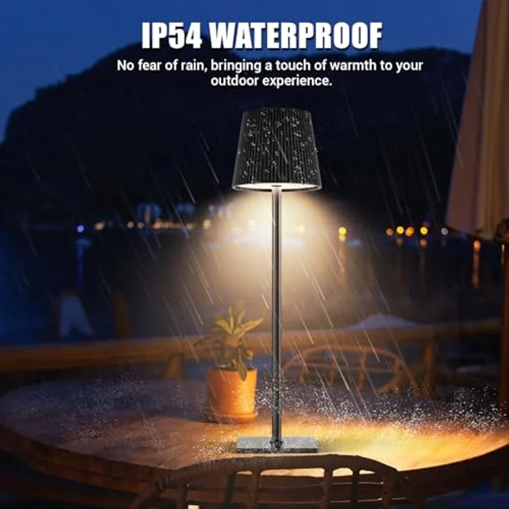YICAIZI LED Tischlampe Kabellos Akku Tischlampen mit Flaschenverschluss Stufenlos Dimmbar Aufladbar Tischleuchte mit 3 Farbtemperatur für Outdoor, Wohnzimmer, Schlafzimmer, Nachttisch, Kohlenschwarz – Bild 6