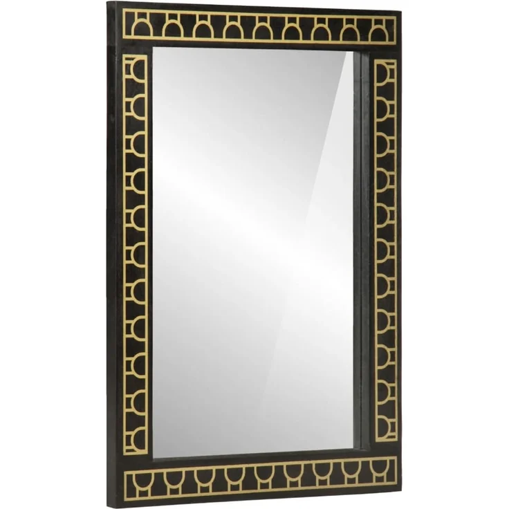 Badspiegel, Badezimmerspiegel 50x70x2,5 cm Massivholz Mango und Glas – Bild 1