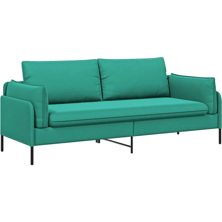 vidaXL 3-Sitzer-Sofa Türkis 222 x 81 x 89 cm Samt 42048652 – Bild 2