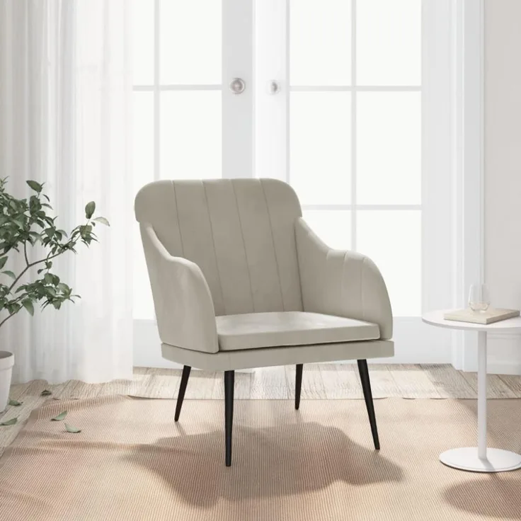 vidaXL Sessel Hellgrau 63x76x80 cm Samt 351454