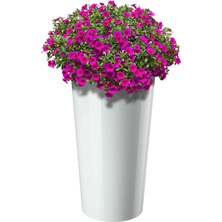 KADAX Blumentopf Blumentopf 57cm Abdeckung mit Einsatz Blumenständer Kunststoff weiß – Bild 3