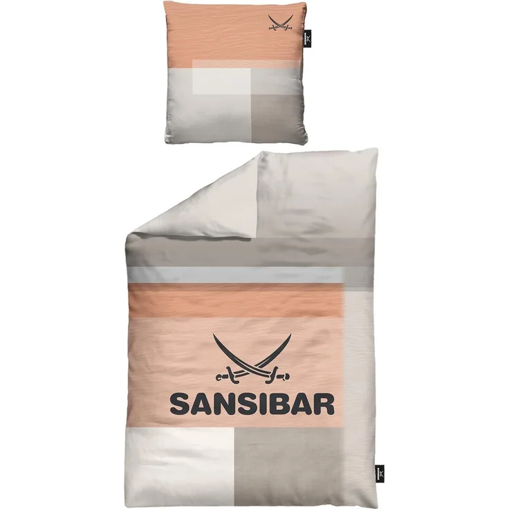 Bettwäsche SANSIBAR Satin BL 135x200 cm orange Bettbezug Bettzeug