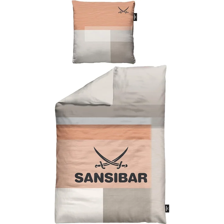 Bettwäsche SANSIBAR Satin BL 135x200 cm orange Bettbezug Bettzeug