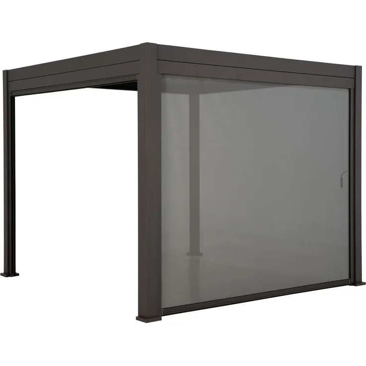 LECO Rollo 4m zur Lamellenpergola DELUXE 4x3 m, Aluminiumprofile und Kunststoffgewebe anthrazit