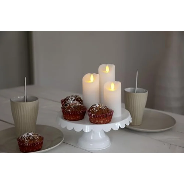LED-Wachskerze "Glow Flame", Farbe: weiss, 10 cm – Bild 2