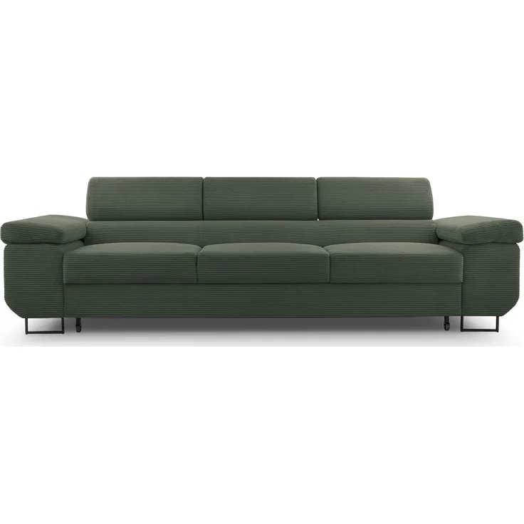 Selsey 'Capurso' Schlafsofa mit verstellbaren Kopfstützen und Stauraum, Cord, Olivgrün – Bild 5