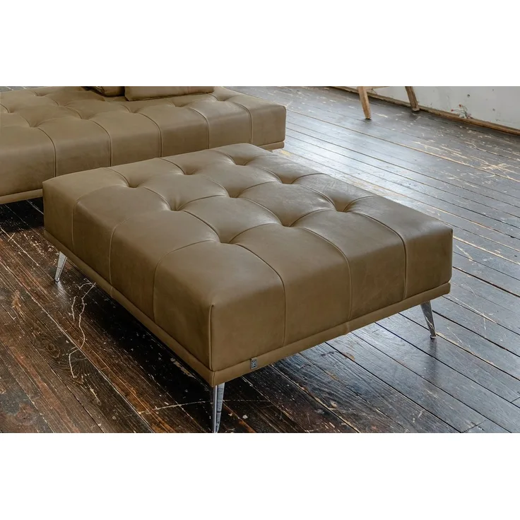 KAWOLA Hocker WIOLO Leder camel 42 x 110 x 110 cm