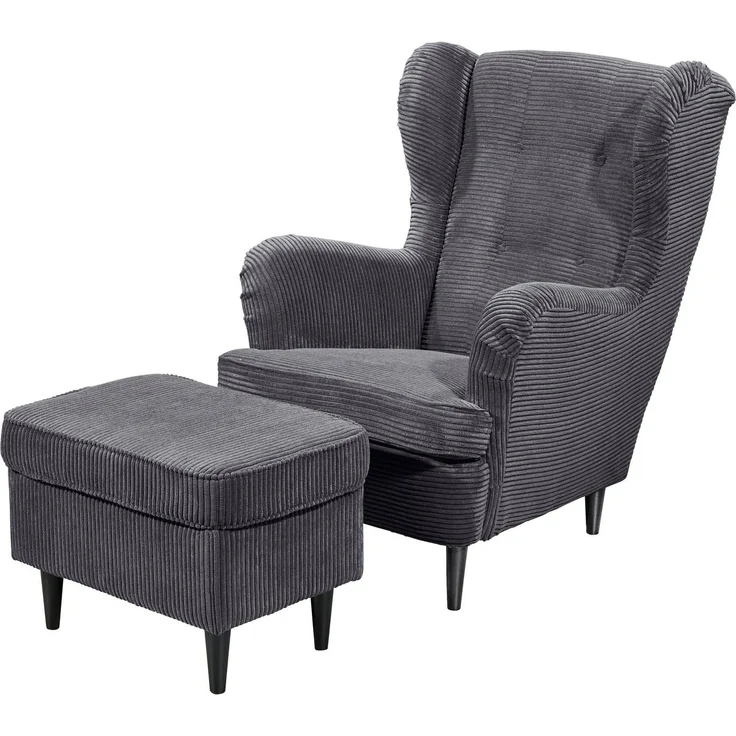 ED EXCITING DESIGN Hocker Oskar, mit Massivholzfüßen – Bild 3
