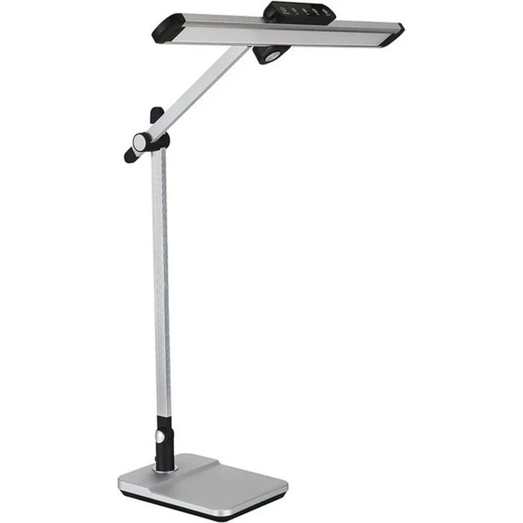 GLOBO LIGHTING Schreibtischlampe, LED-Leuchtmittel fest verbaut, Kaltweiß, Warmweiß, Neutralweiß, Tageslichtweiß, Farbwechsel, Tischleuchte Tischlampe Leseleuchte Flurlampe Beistellleuchte silber – Bild 4