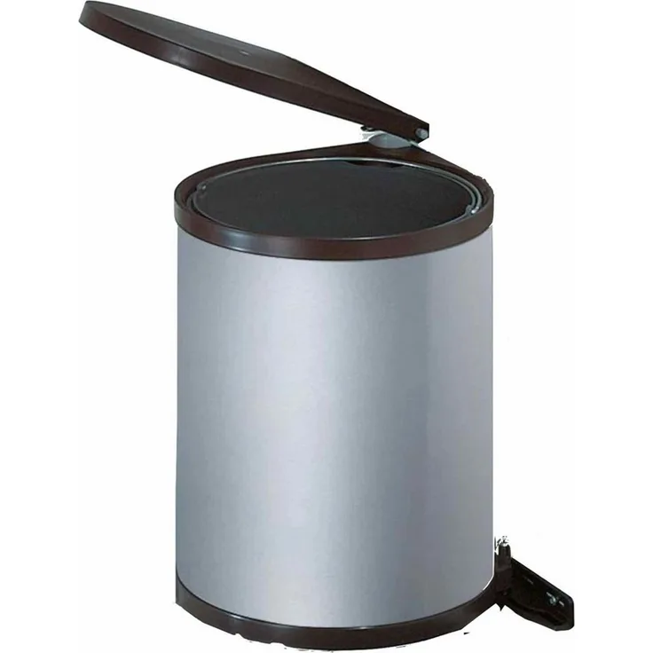 WESCO 010212-11 Abfalleimer 13 Liter RONDO 2 ab 40 cm Schrankbreite, silberfarbig