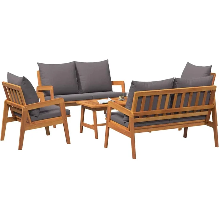 vidaXL Bistrogarnitur 5 Stk. Braun Massivholz Akazie 3328610 – Bild 3