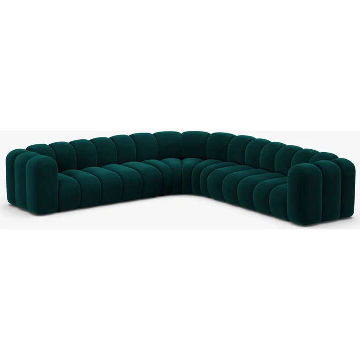 Micadoni symmetrisches Ecksofa Lupine 5-Sitzer Samt Venus Dunkel Petrol – Bild 2