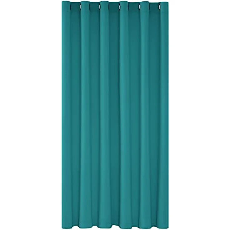 Deconovo Verdunkelungsvorhang Hitzeschutz Thermovorhang mit Ösen Türkis | 1 Stück, H214 x B203 cm, Ösenschal Vorhang, abdunkelnd, mit Sichtschutz, für Wohnzimmer und Schlafzimmer, Blackout Curtain – Bild 8