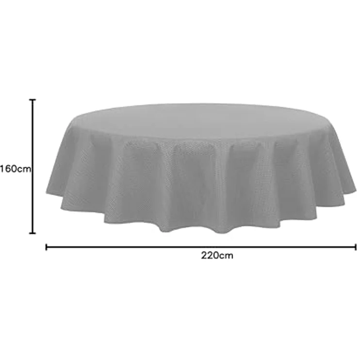 Brandsseller Gartentischdecke 160x220 cm Tischdecke mit Paspel Outdoor Tischtuch oval Weichschaum für Garten, Terrasse, Balkon wetterfest rutschfest - Hellgrau – Bild 8
